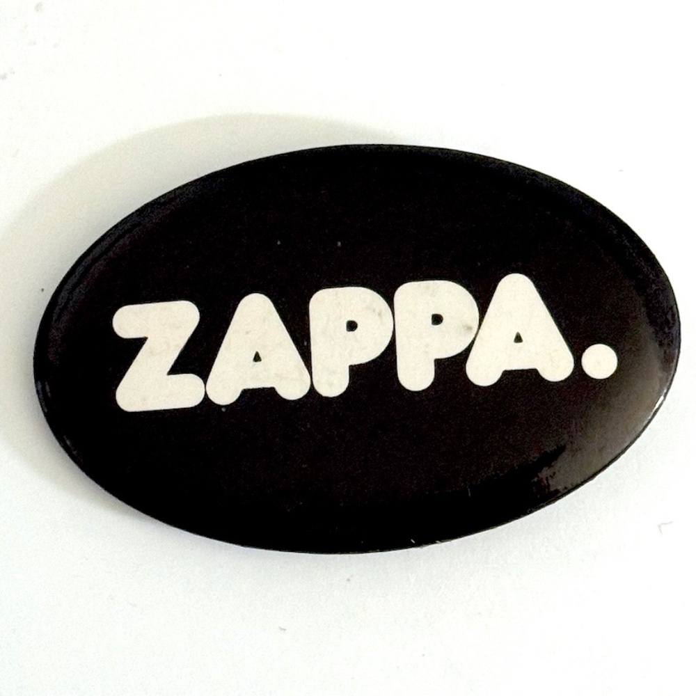 Vintage Frank Zappa ZAPPA. pin-back oval-shaped button
